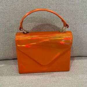 Orange metallic bag